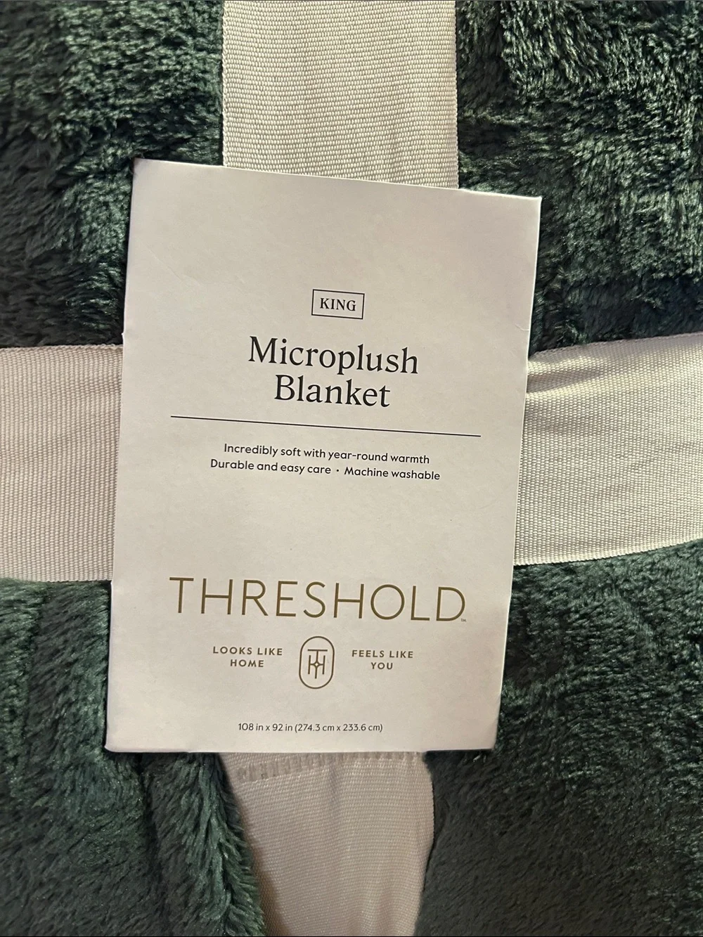 Threshold Microplush Blanket - Deep Green